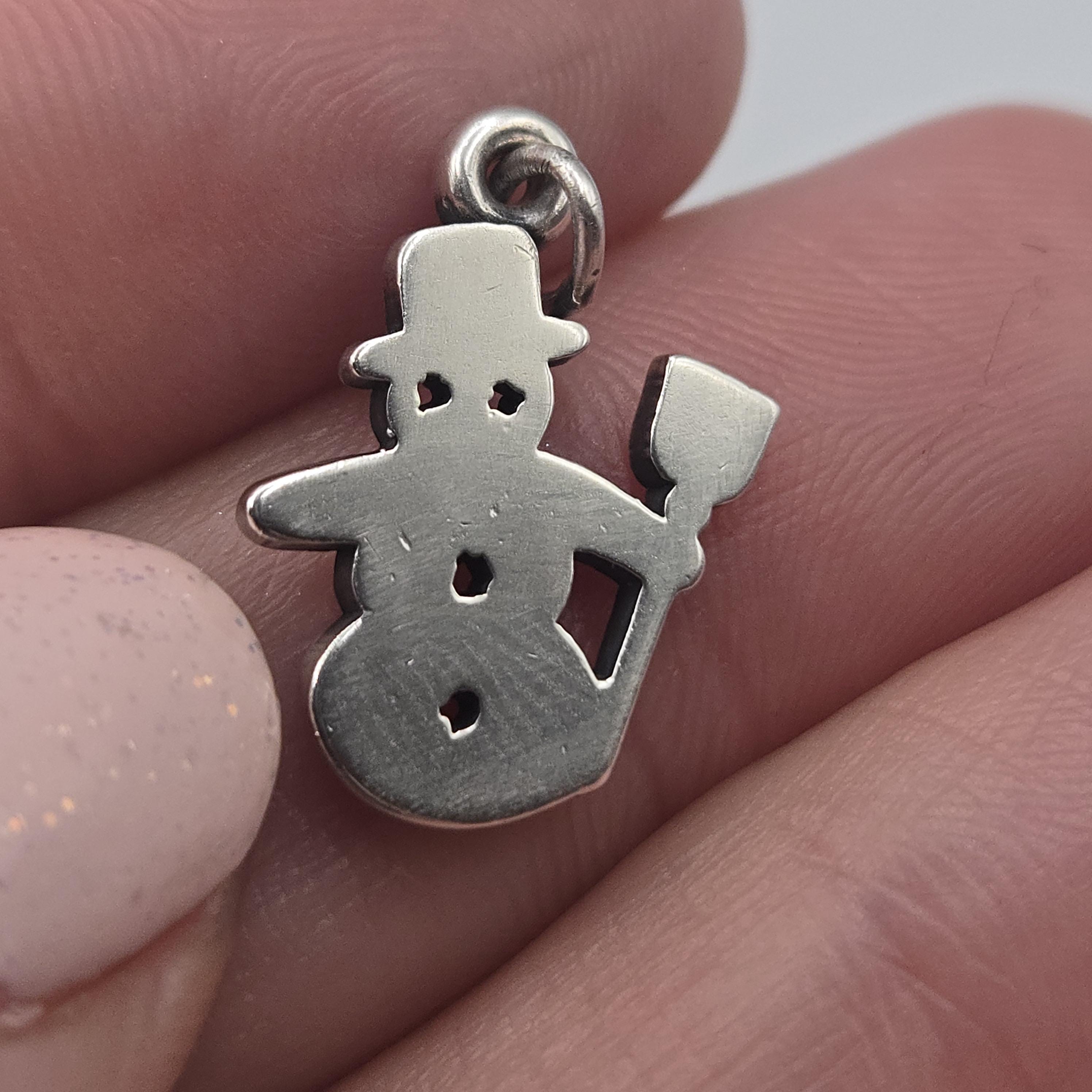 James Avery Retired Snowman Charm, 925 Sterling Silver, Uncut Loop