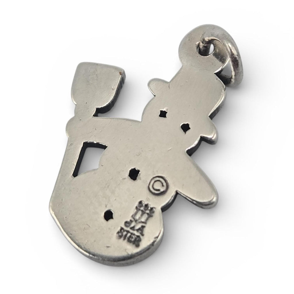 James Avery Retired Snowman Charm, 925 Sterling Silver, Uncut Loop