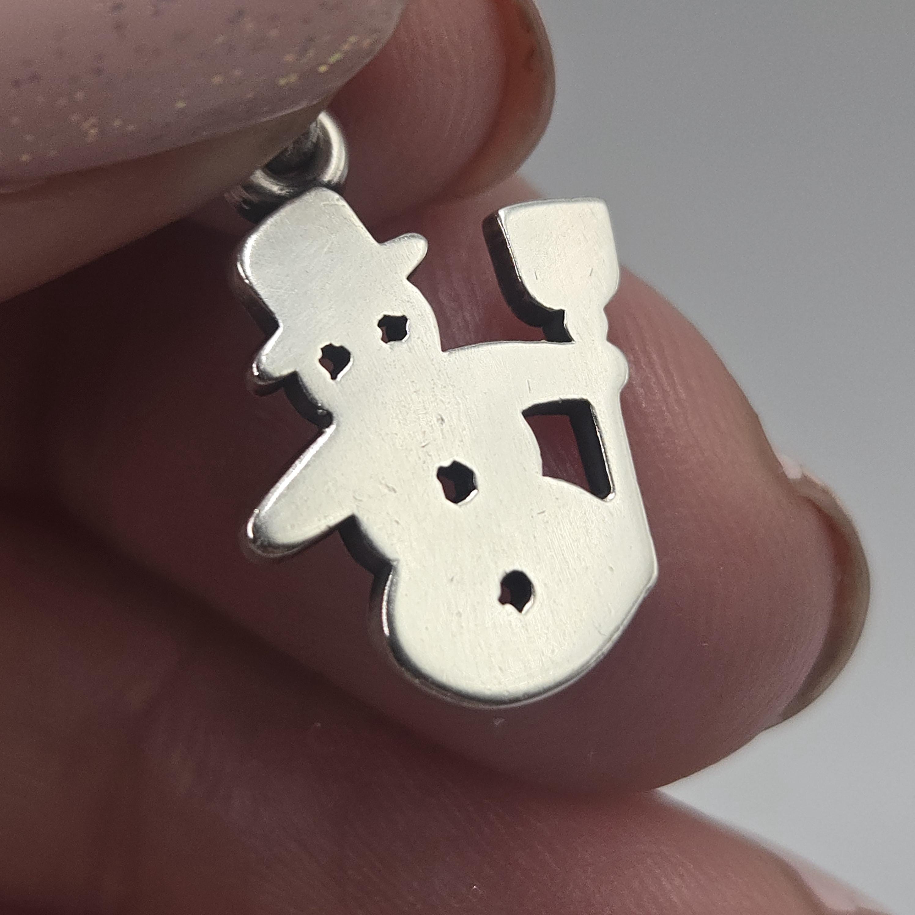 James Avery Retired Snowman Charm, 925 Sterling Silver, Uncut Loop