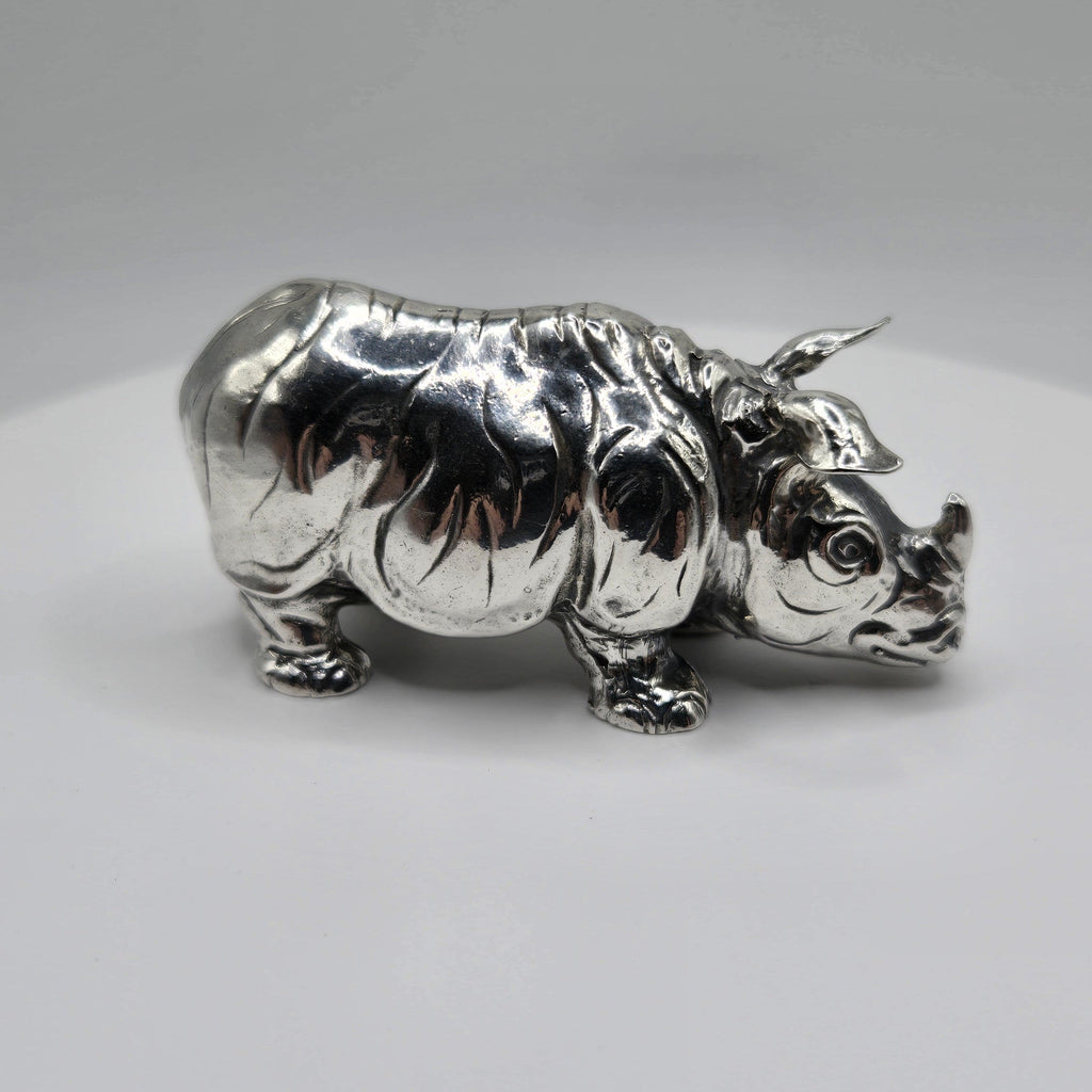 Buccellati Rhinoceros 925 Sterling Silver Figurine ITALY Handmade