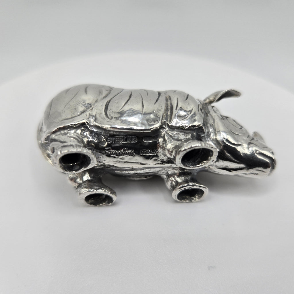 Buccellati Rhinoceros 925 Sterling Silver Figurine ITALY Handmade
